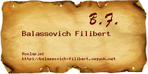Balassovich Filibert névjegykártya